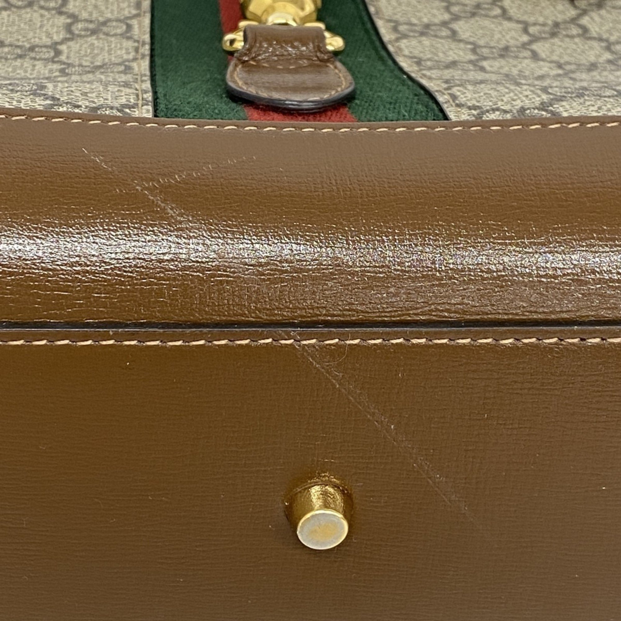 グッチ(Gucci) グッチ ハンドバッグ GGスプリーム シェリーライン ニュージャッキー 649016  レザー ブラウン レディース