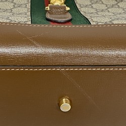 グッチ(Gucci) グッチ ハンドバッグ GGスプリーム シェリーライン ニュージャッキー 649016  レザー ブラウン レディース