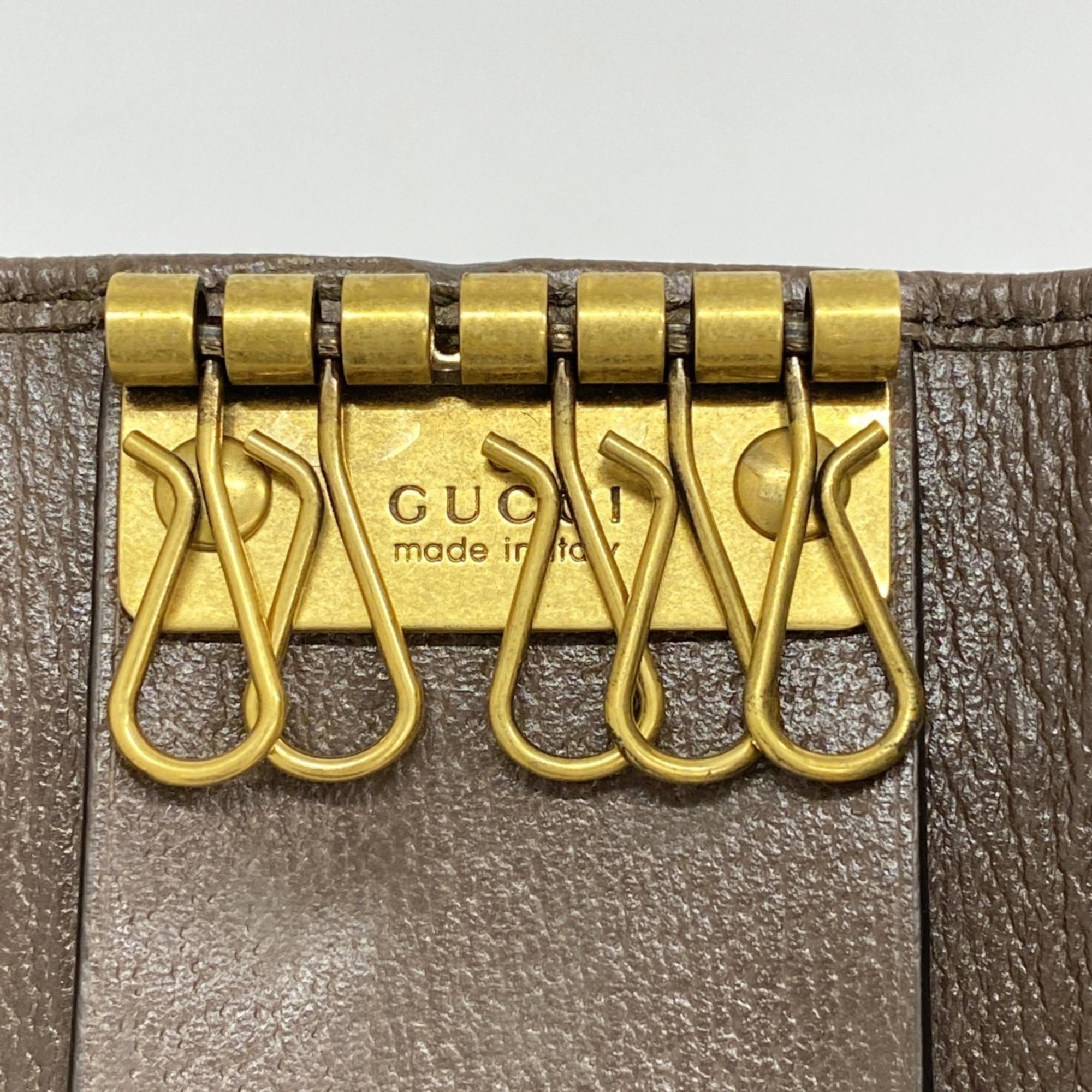 グッチ(Gucci) グッチ キーケース GGスプリーム シェリーライン 603732  ブラウン メンズ レディース