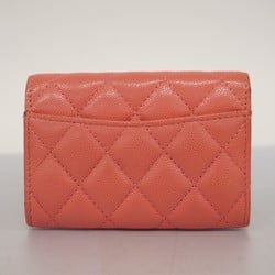 シャネル(Chanel) シャネル 名刺入れ マトラッセ キャビアスキン ピンク レディース