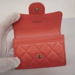 シャネル(Chanel) シャネル 名刺入れ マトラッセ キャビアスキン ピンク レディース