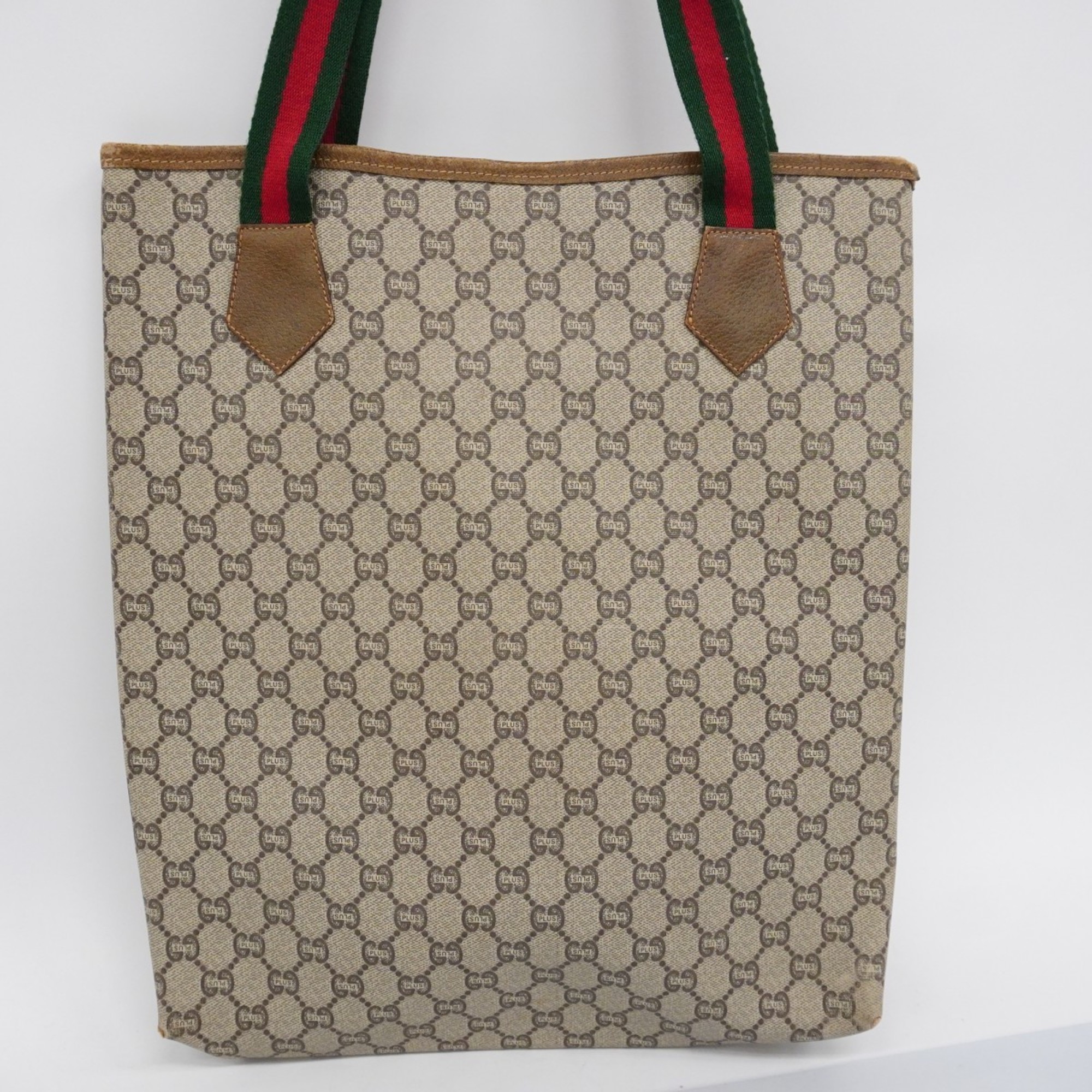 グッチ(Gucci) グッチ トートバッグ GGプラス シェリーライン  ベージュ ブラウン レディース