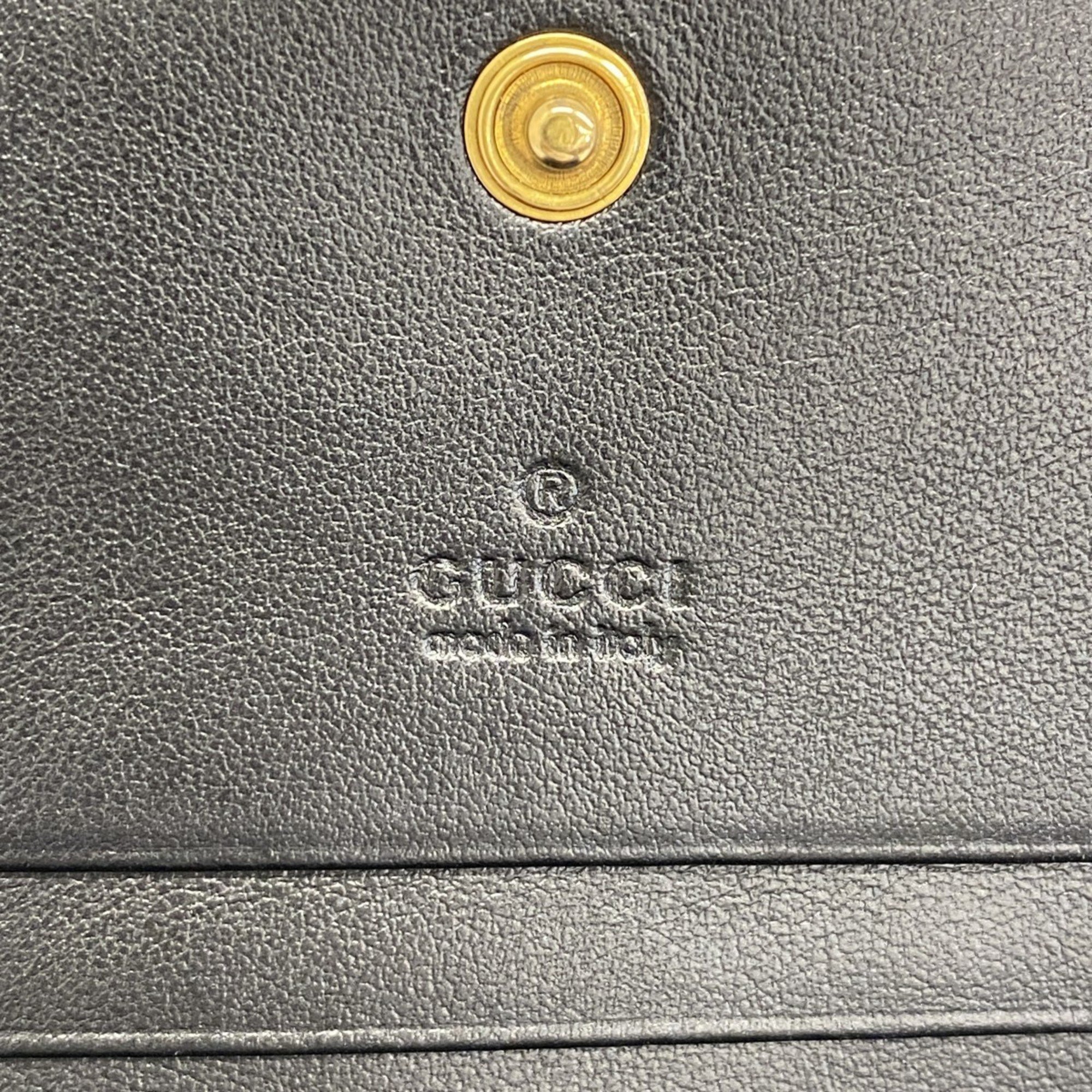 グッチ(Gucci) グッチ 財布 GGマーモント 466492 レザー ブラック レディース