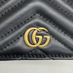 グッチ(Gucci) グッチ 財布 GGマーモント 466492 レザー ブラック レディース