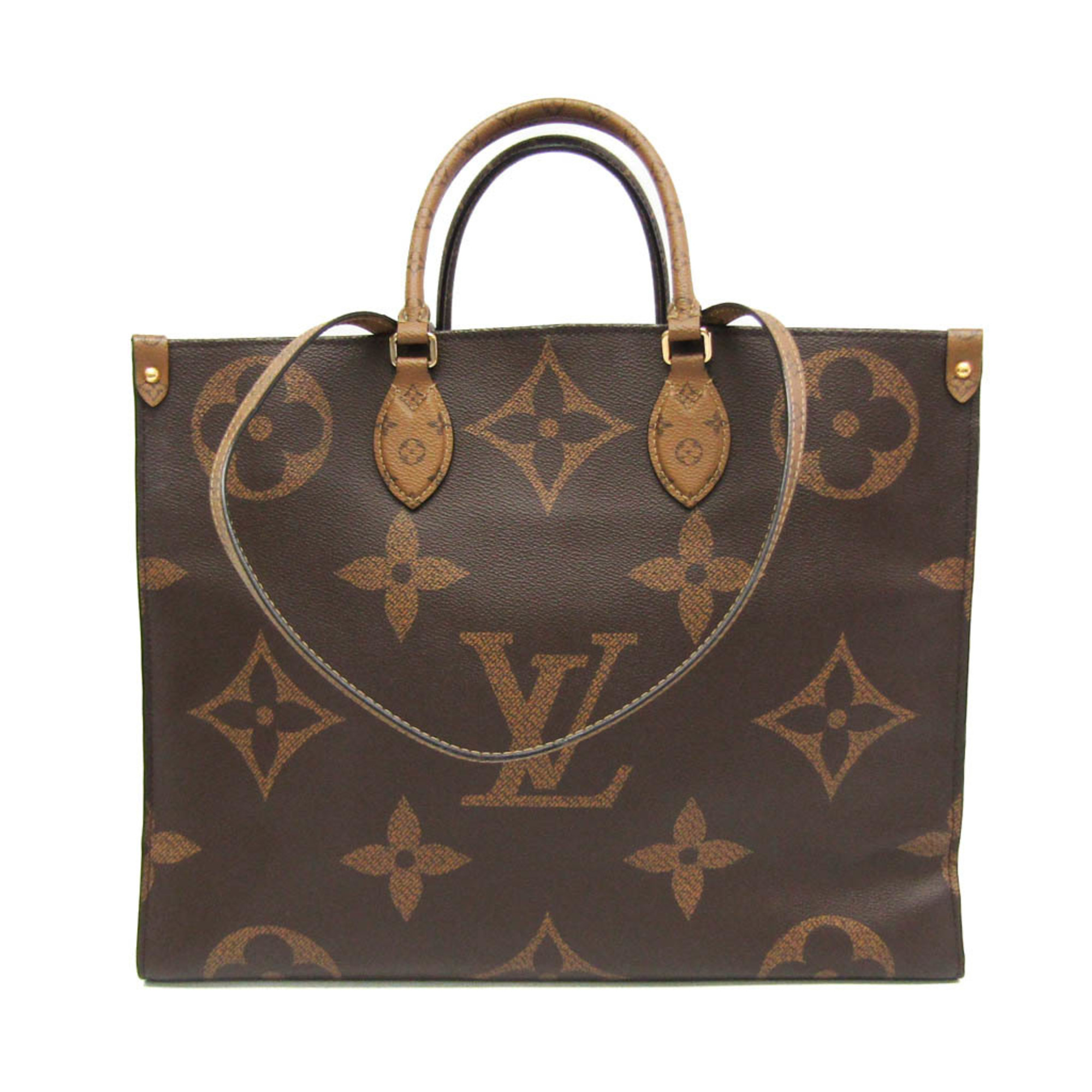 ルイ・ヴィトン(Louis Vuitton) モノグラム・リバース オンザゴーGM M45320 レディース ショルダーバッグ,トートバッグ ベージュ,ブラウン