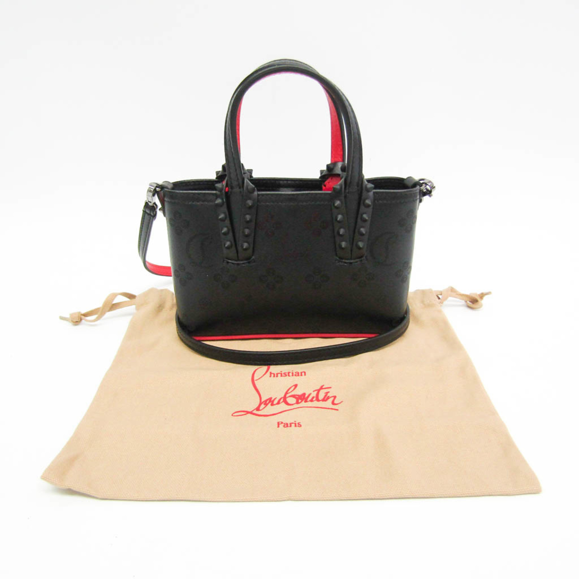 クリスチャンルブタン(Christian Louboutin) CABATA 3225080 レディース レザー ハンドバッグ,ショルダーバッグ ブラック,レッド