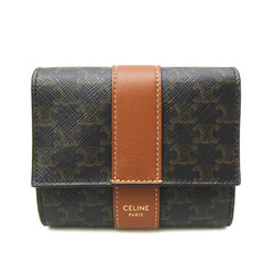 セリーヌ(Celine) スモール トリフォールド ウォレット 10D572BZ9.04LU レディース コーティングキャンバス,レザー 財布（三つ折り） ブラウン,ダークブラウン