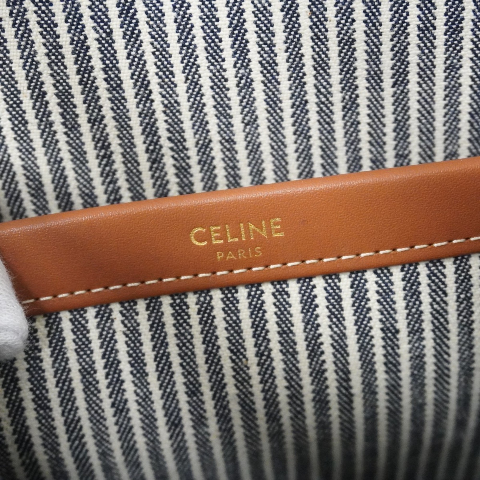 セリーヌ(Celine) セリーヌ トートバッグ トリオンフ キャンバス ネイビー ホワイトレディース