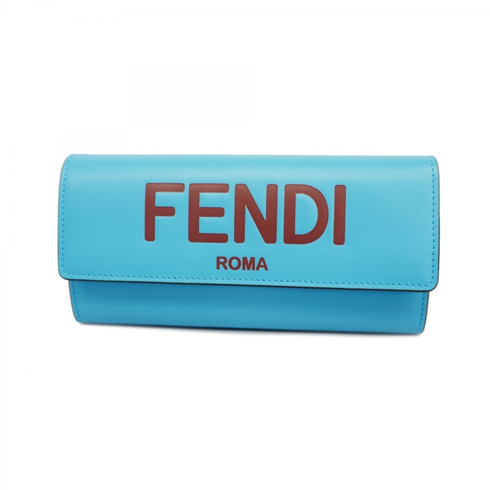 フェンディ(Fendi) フェンディ 長財布 レザー ライトブルー レディース