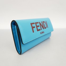 フェンディ(Fendi) フェンディ 長財布 レザー ライトブルー レディース