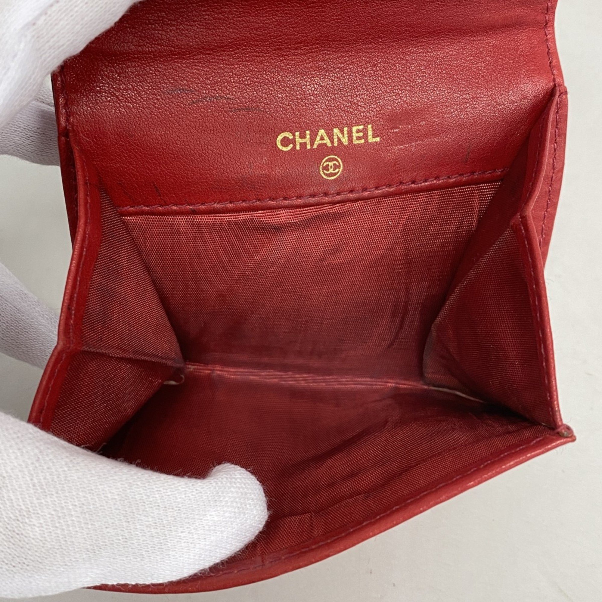 シャネル(Chanel) シャネル 財布・コインケース キャビアスキン レッド レディース