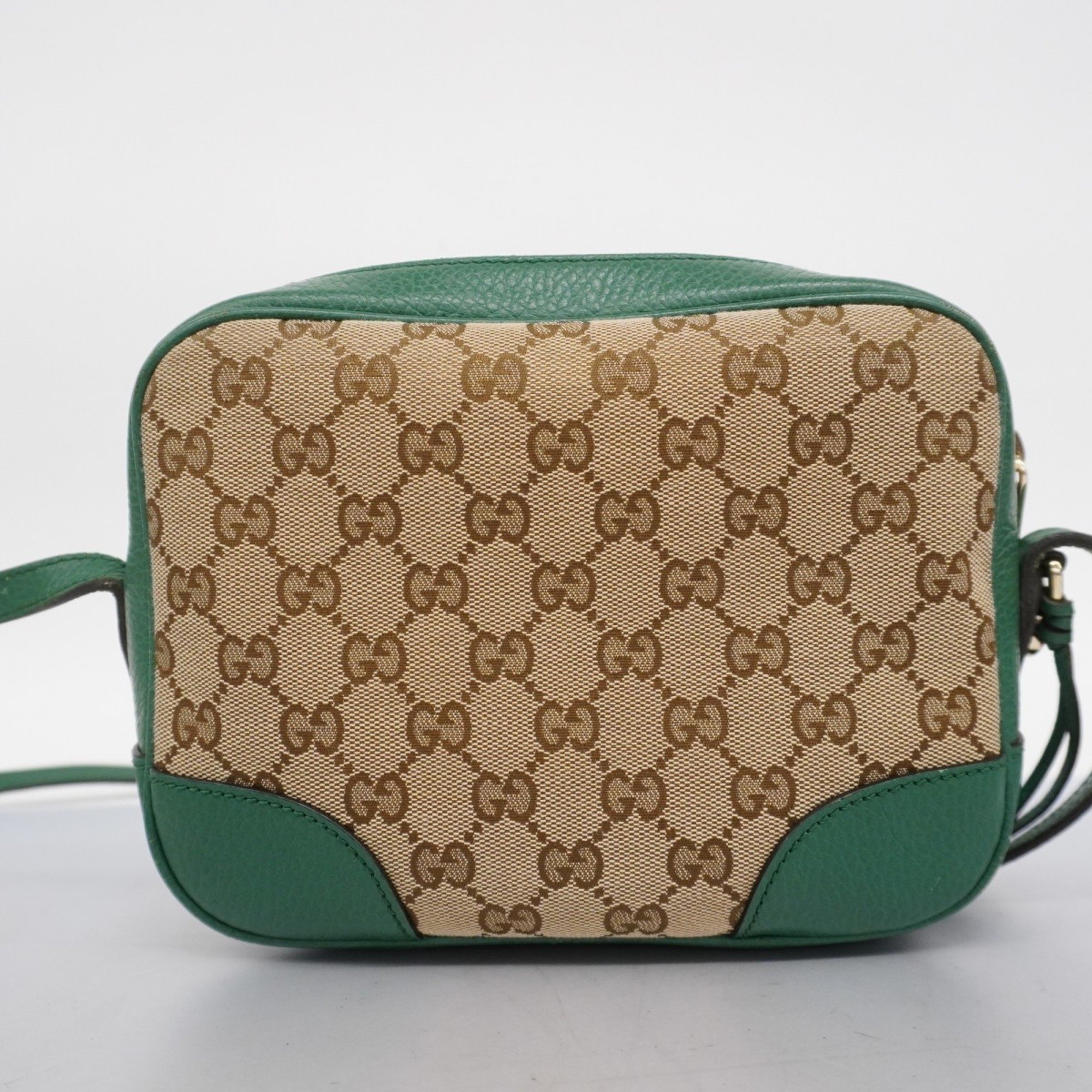 グッチ(Gucci) グッチ ショルダーバッグ GGキャンバス インターロッキングG 449413 キャンバス レザー ベージュ グリーン シャンパンレディース