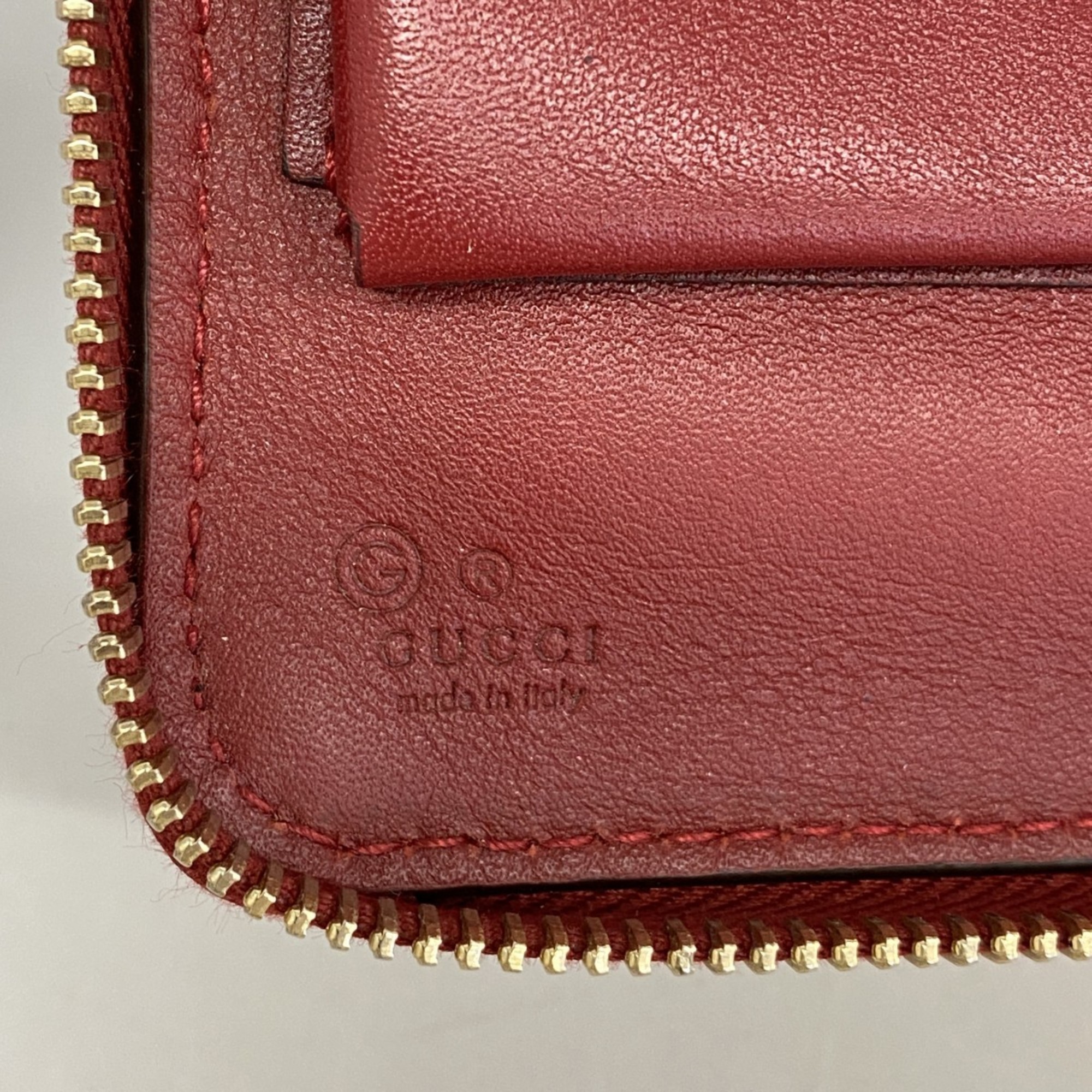 グッチ(Gucci) グッチ 長財布 マイクログッチシマ 544250 レザー レッド レディース