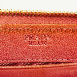 プラダ(Prada) プラダ 長財布 レザー レッド レディース