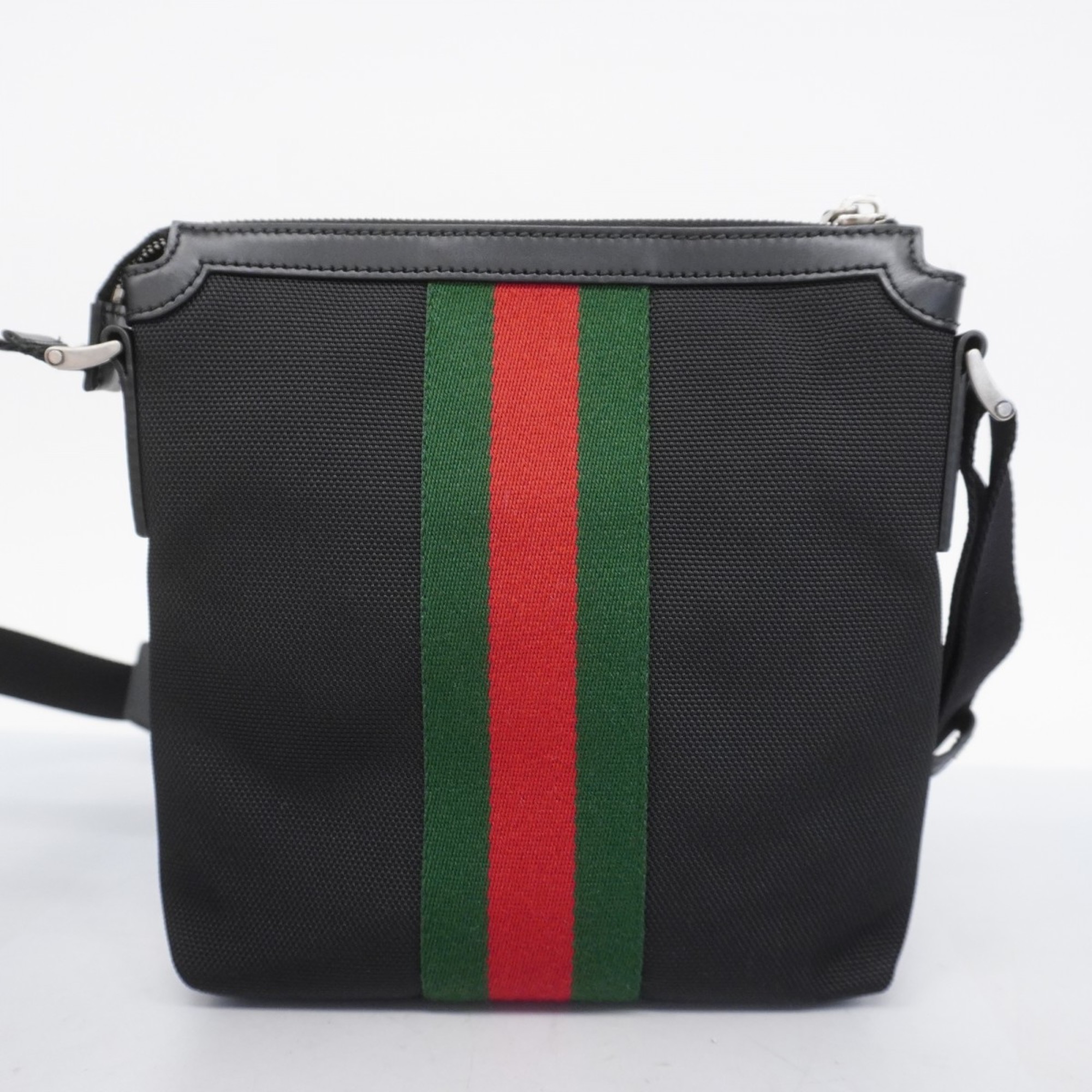 グッチ(Gucci) グッチ ショルダーバッグ シェリーライン 631195 ナイロンキャンバス ブラック グリーン レッド メンズ