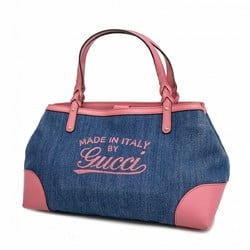 グッチ(Gucci) グッチ トートバッグ 348715 デニム ブルー ピンク シャンパンレディース