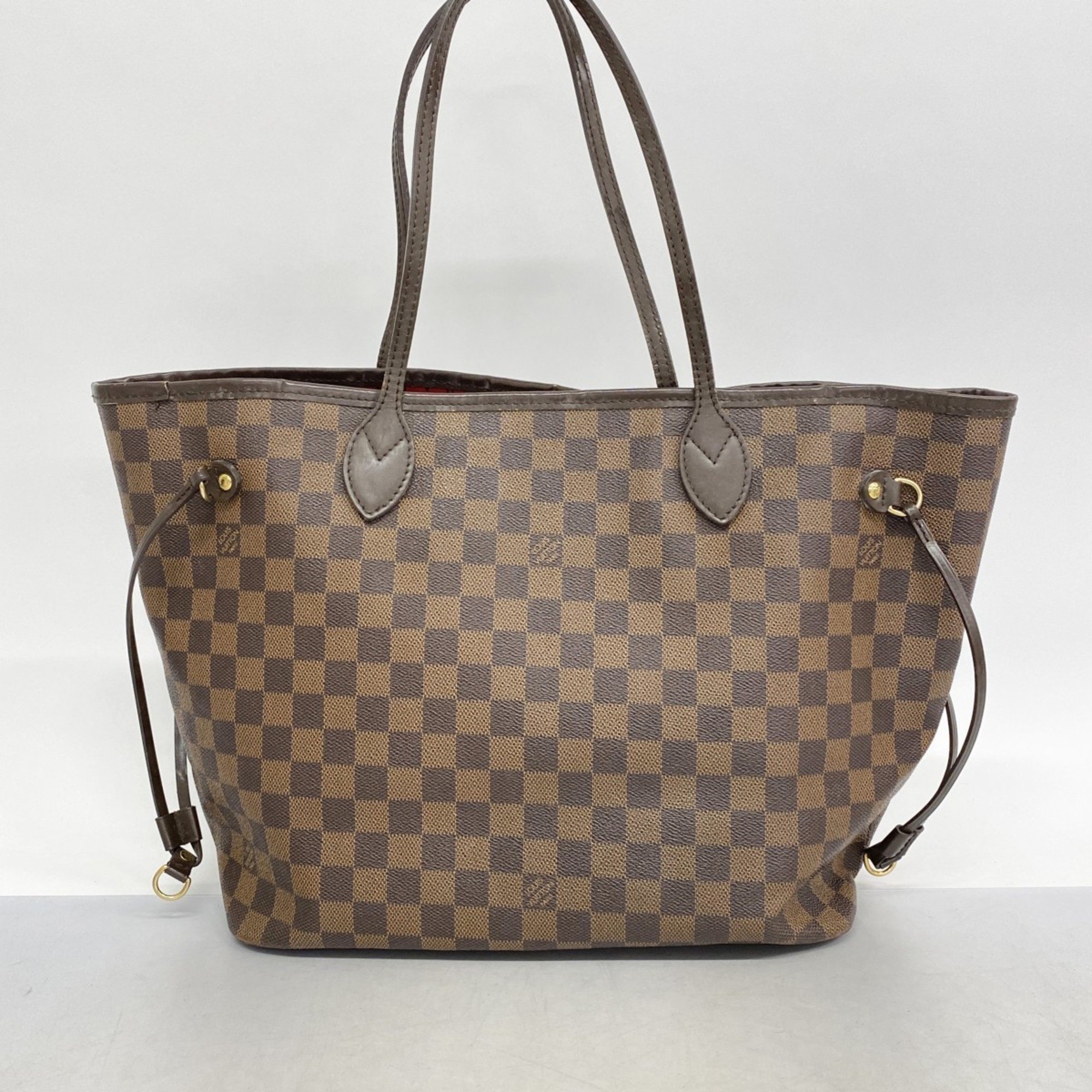 LOUIS VUITTON ルイヴィトン ダミエ ネヴァーフルMM ブラウン ゴールド金具 PVC 悪し N51105 トートバッグ