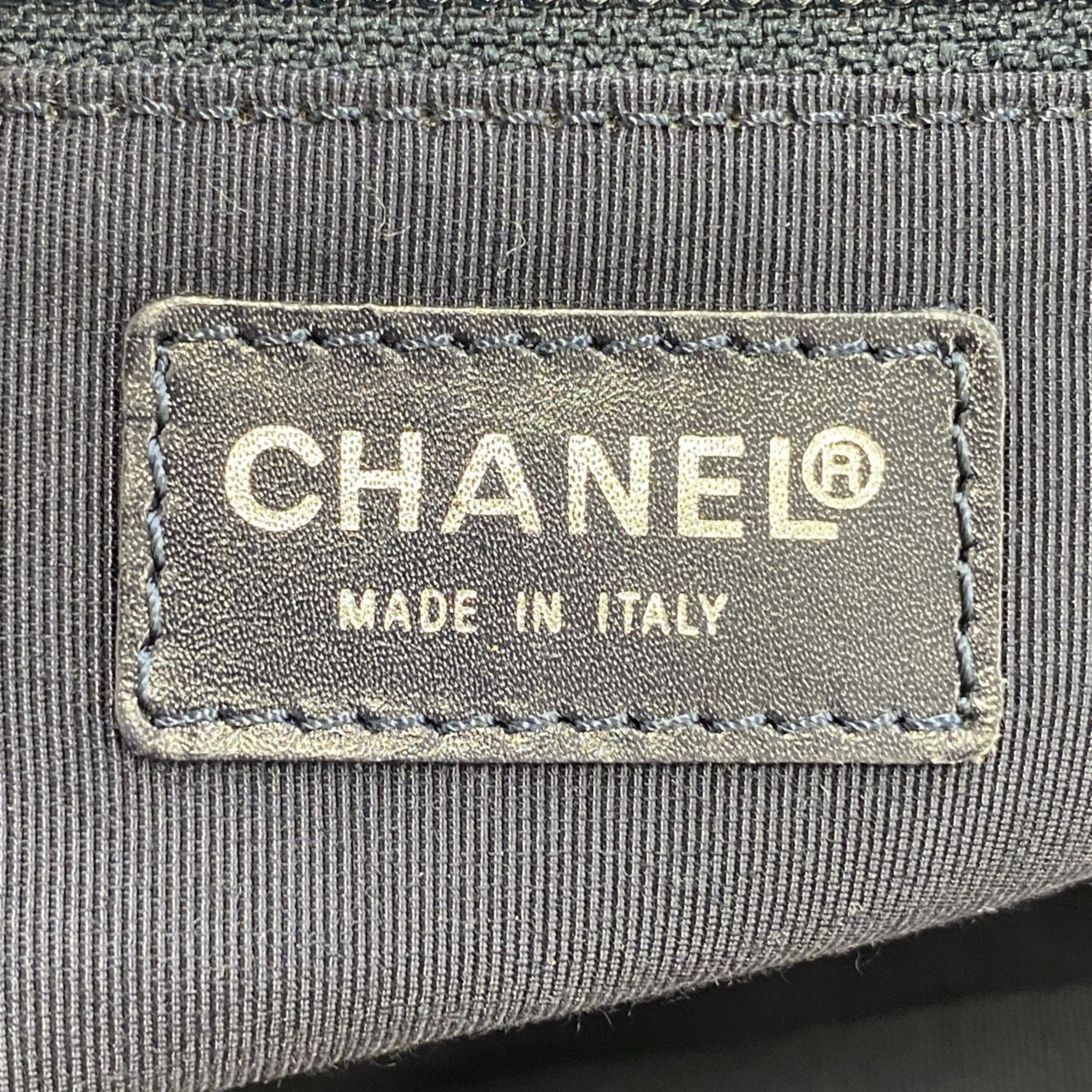 シャネル(Chanel) シャネル トートバッグ キャンバス オレンジ ネイビー レディース