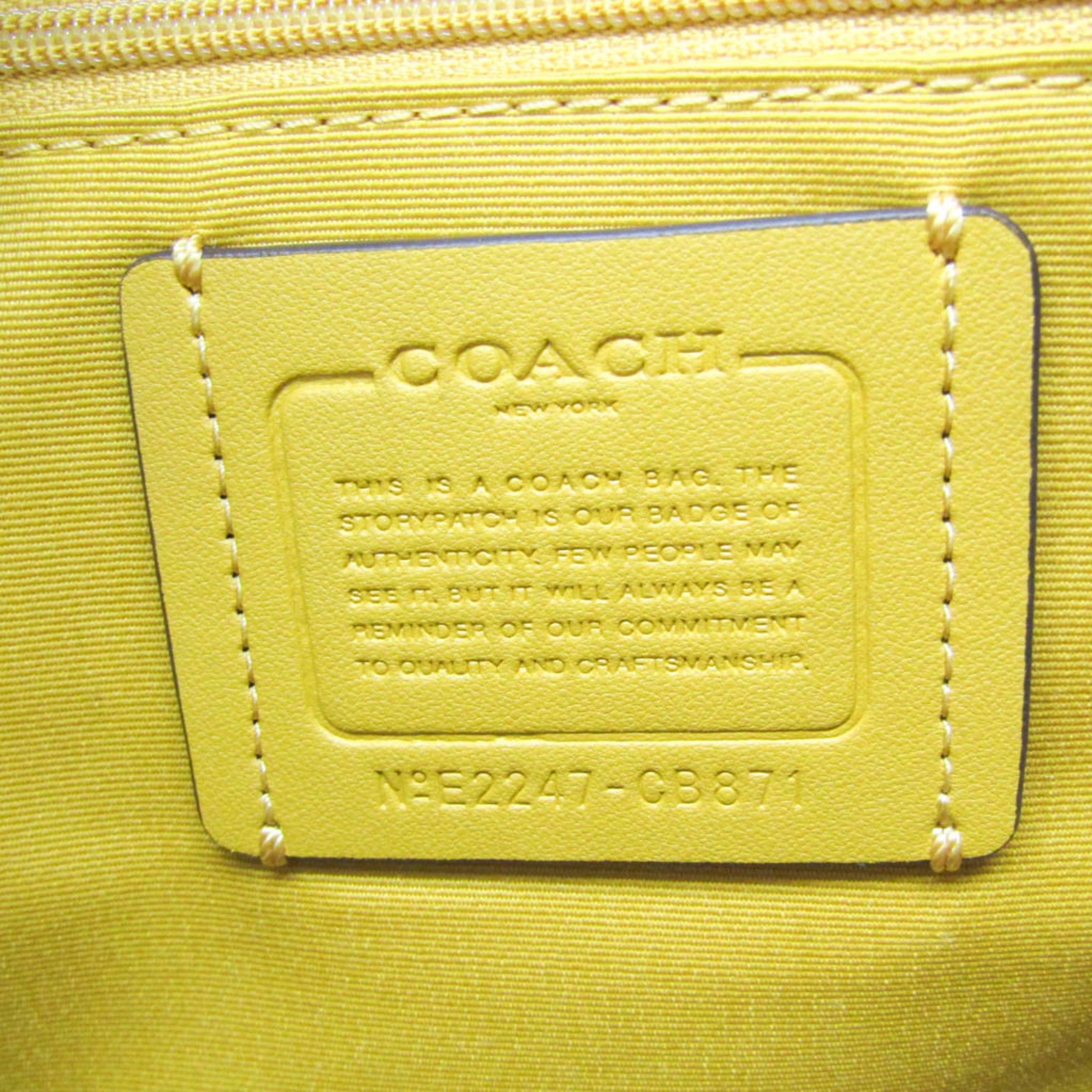 コーチ(Coach) シグネチャー ジョーディン バックパック ウィズ ヴァーシティ CB871 レディース PVC,レザー リュックサック ブラウン,イエロー