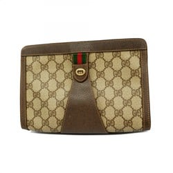 グッチ(Gucci) グッチ クラッチバッグ GGスプリーム シェリーライン 156 01 032  ブラウン メンズ レディース