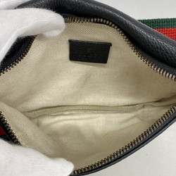 グッチ(Gucci) グッチ ウエストバッグ シェリーライン 527792 レザー ブラック レッド グリーン メンズ レディース