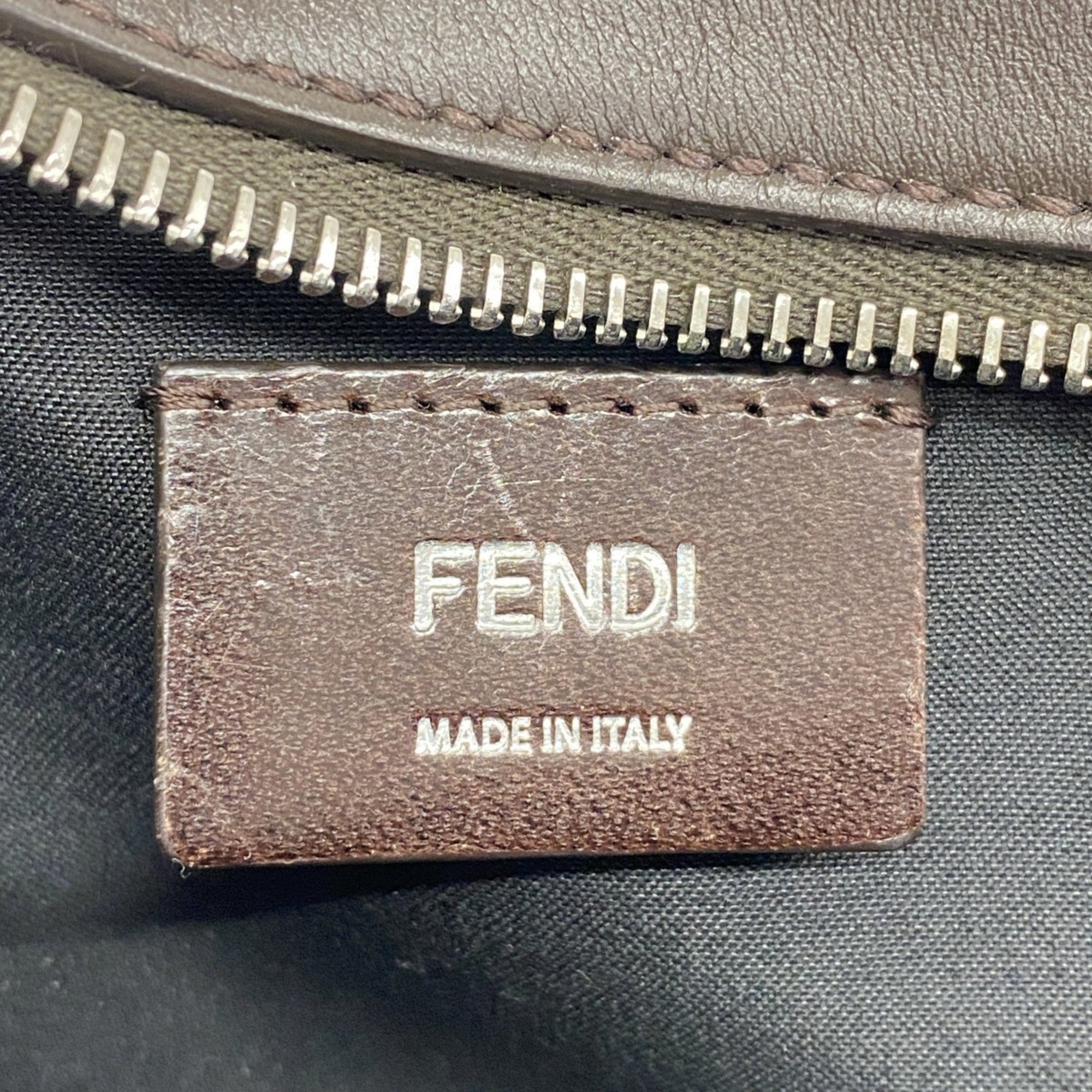 フェンディ(Fendi) フェンディ ショルダーバッグ ズッカ  ブラウン イエロー メンズ