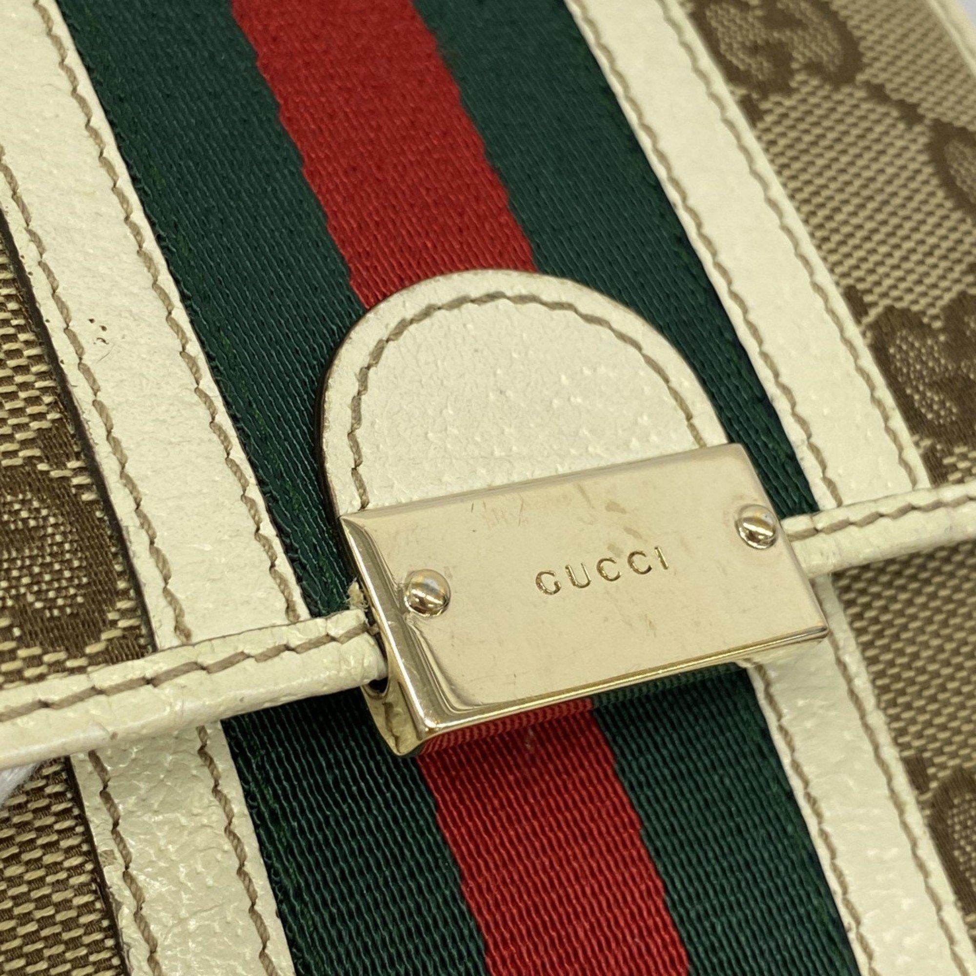 グッチ(Gucci) グッチ 財布 GGキャンバス シェリーライン 150673 キャンバス ブラウン アイボリー シャンパンメンズ