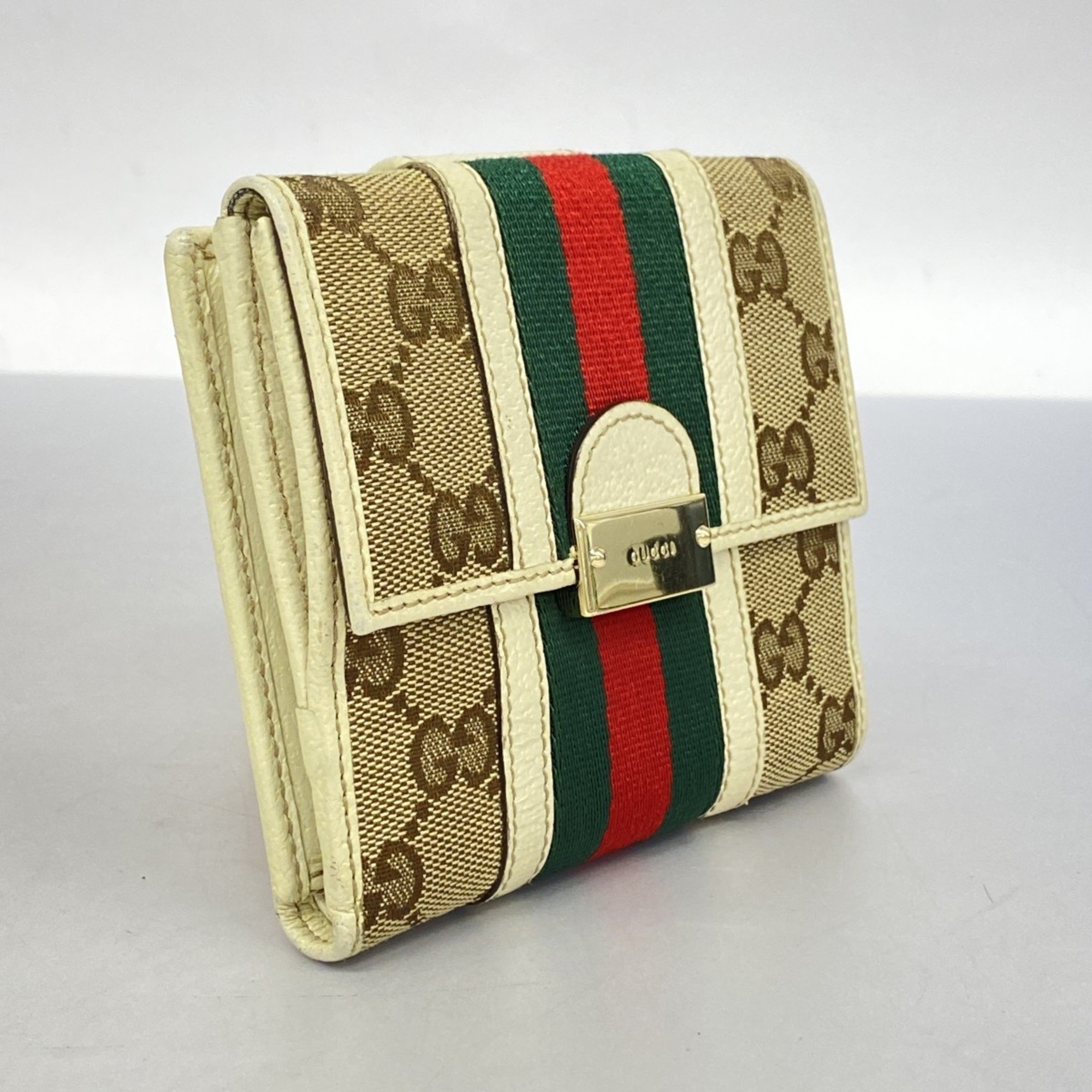 グッチ(Gucci) グッチ 財布 GGキャンバス シェリーライン 150673 キャンバス ブラウン アイボリー シャンパンメンズ