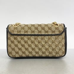 グッチ(Gucci) グッチ ショルダーバッグ GGキャンバス GGマーモント 443497 キャンバス レザー ブラック ブラウン レディース