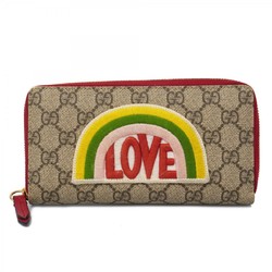 グッチ(Gucci) グッチ 長財布 GGスプリーム 476413  ブラウン レッド メンズ レディース