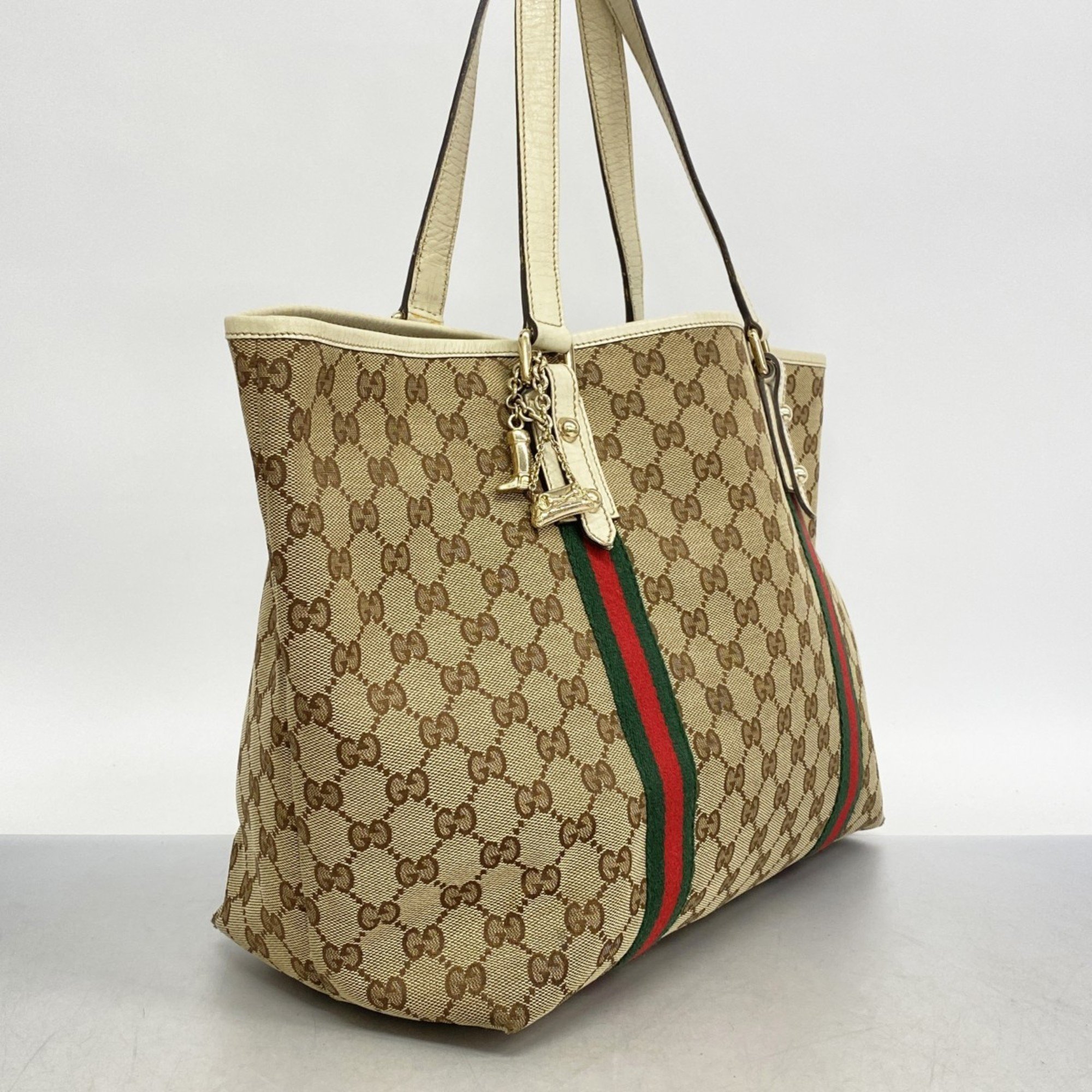 グッチ(Gucci) グッチ トートバッグ GGキャンバス シェリーライン 139260 キャンバス ブラウン シャンパンレディース