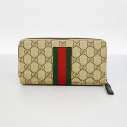 グッチ(Gucci) グッチ 長財布 GGスプリーム シェリーライン 408831  ブラウン メンズ レディース