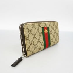 グッチ(Gucci) グッチ 長財布 GGスプリーム シェリーライン 408831  ブラウン メンズ レディース