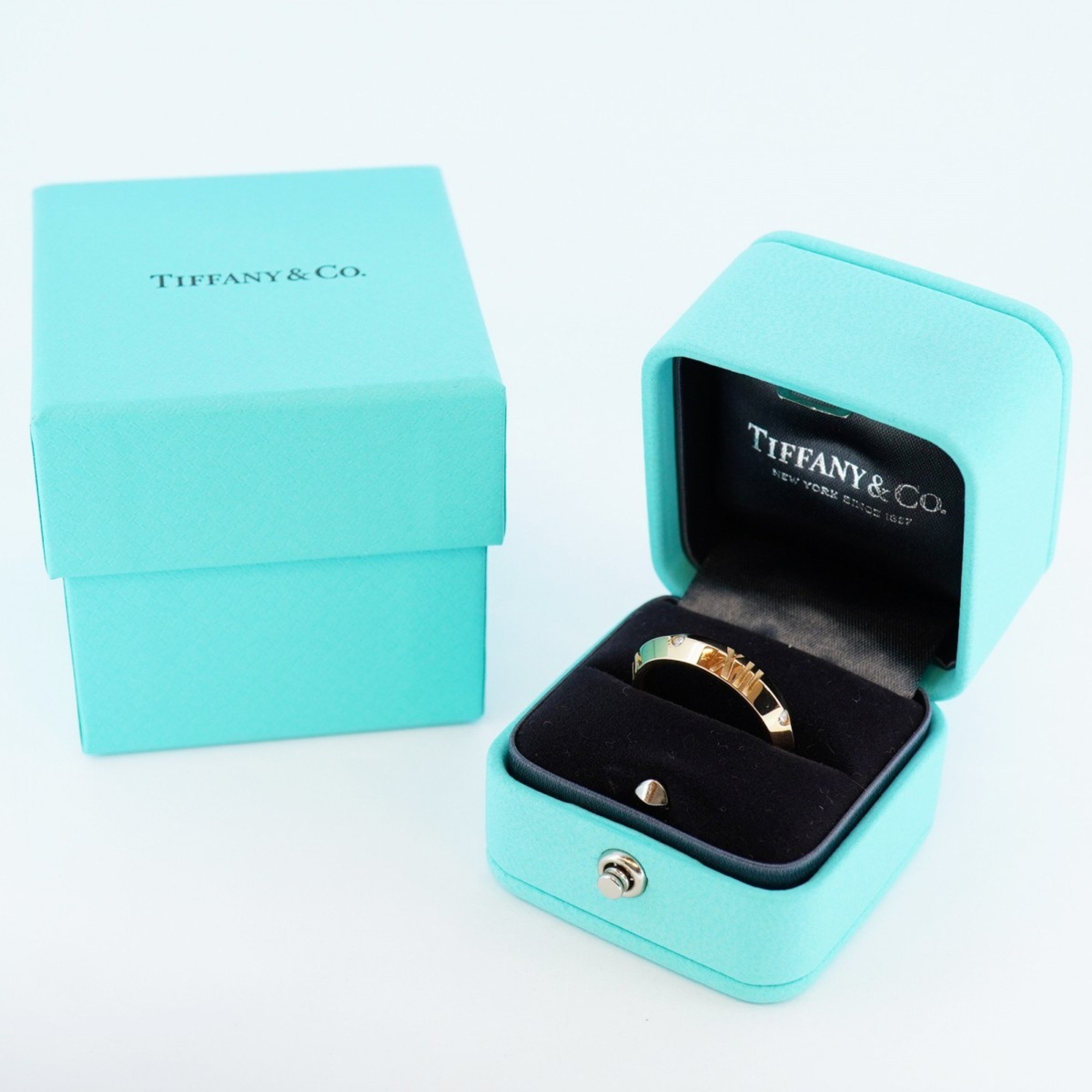 ティファニー(Tiffany) ティファニー リング アトラス Xクローズド ナロー 4PD ダイヤモンド K18PG ピンクゴールド 0.10ct 16号メンズ