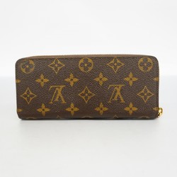 ルイ・ヴィトン(Louis Vuitton) ルイ・ヴィトン 長財布 モノグラム ポルトフォイユクレマンス フラワーチャーム M64201 ブラウン ホットピンクレディース