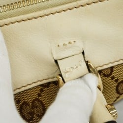 グッチ(Gucci) グッチ トートバッグ GGキャンバス アビー 190248 キャンバス レザー ブラウン ホワイト シャンパンレディース