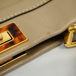 フェンディ(Fendi) フェンディ ハンドバッグ ピーカブー レザー ブラウン レディース