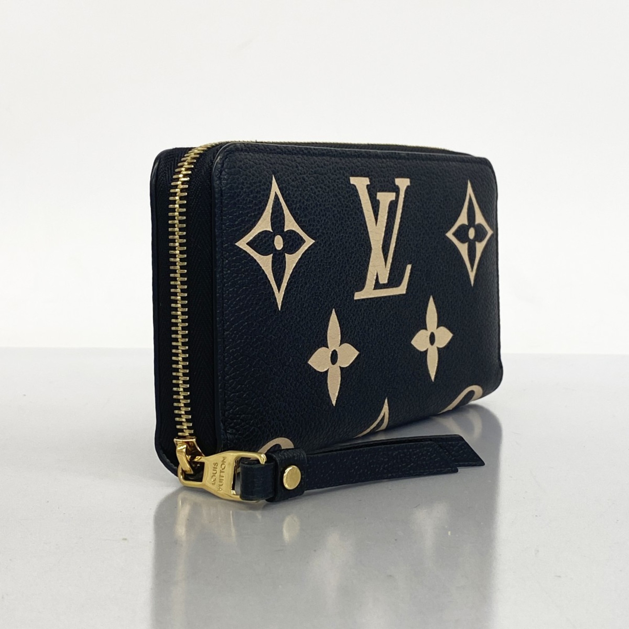 ルイ・ヴィトン(Louis Vuitton) ルイ・ヴィトン 長財布 モノグラム・アンプラント バイカラー ジッピーウォレット M80481 ブラック ベージュメンズ レディース