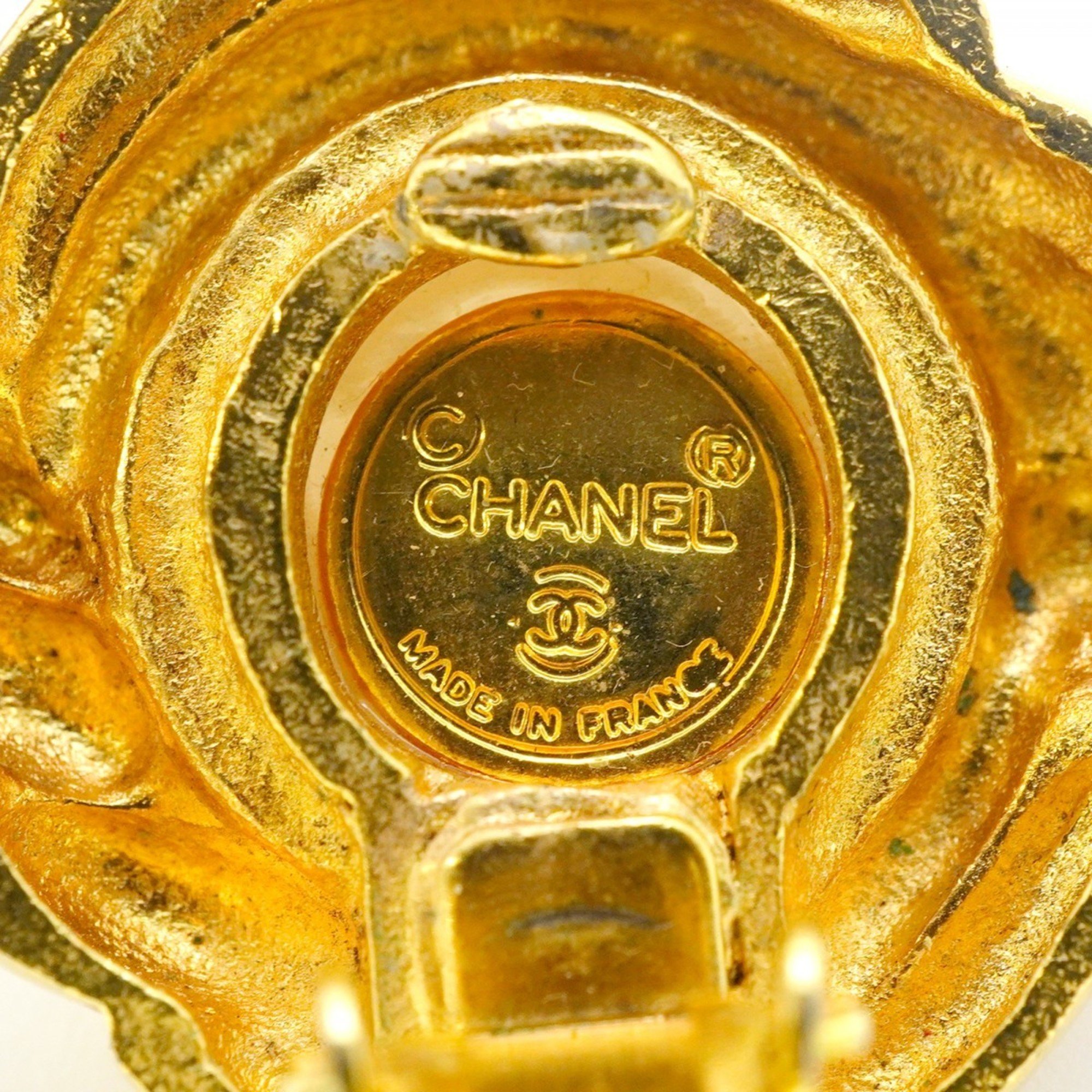 シャネル(Chanel) シャネル イヤリング   サークル フェイクパール GPメッキ ゴールドレディース