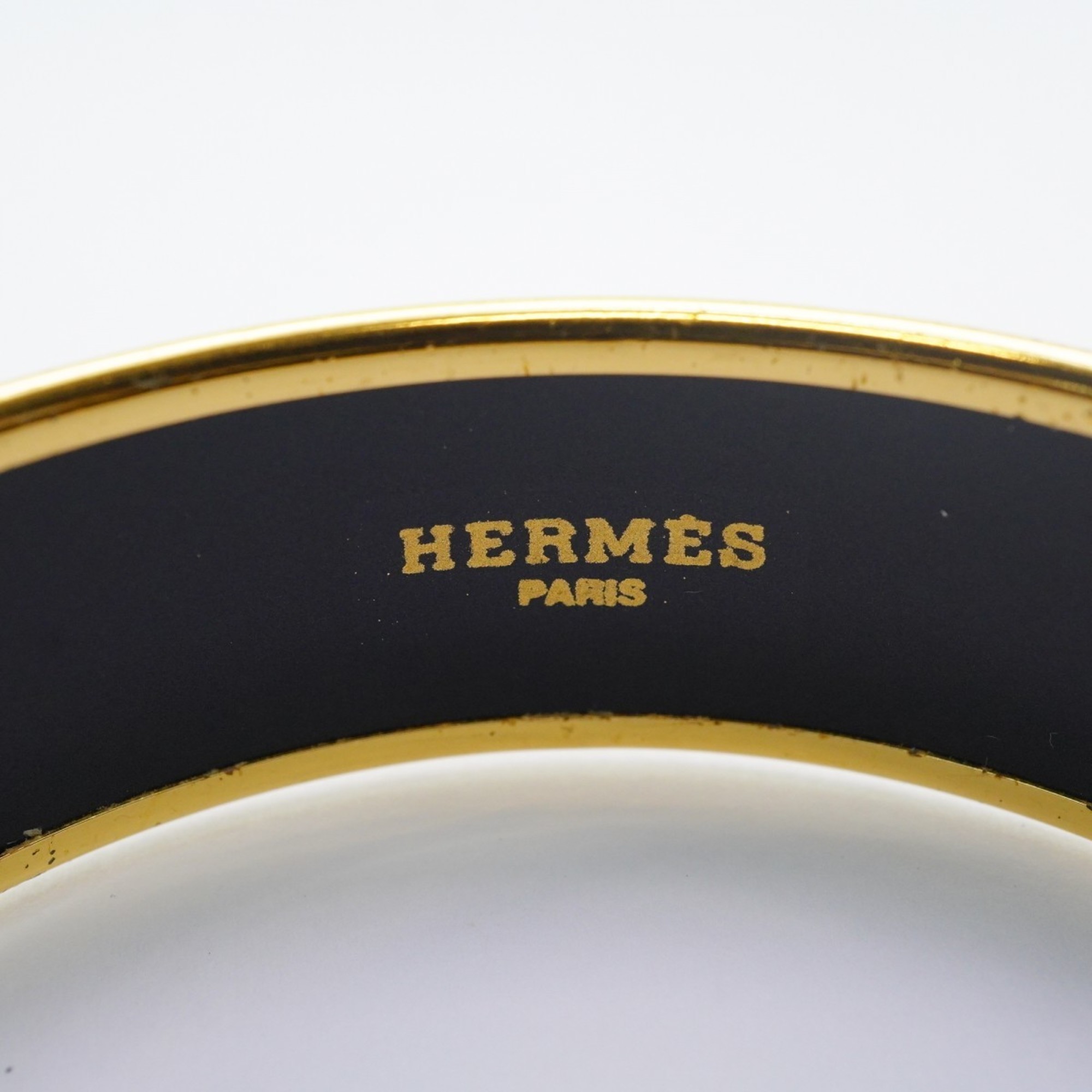 エルメス(Hermes) エルメス バングル エマイユGM GPメッキ 七宝焼き ゴールド ブルーレディース