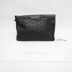 ジミーチュウ(Jimmy Choo) DEREK メンズ,レディース レザー スタッズ クラッチバッグ ブラック