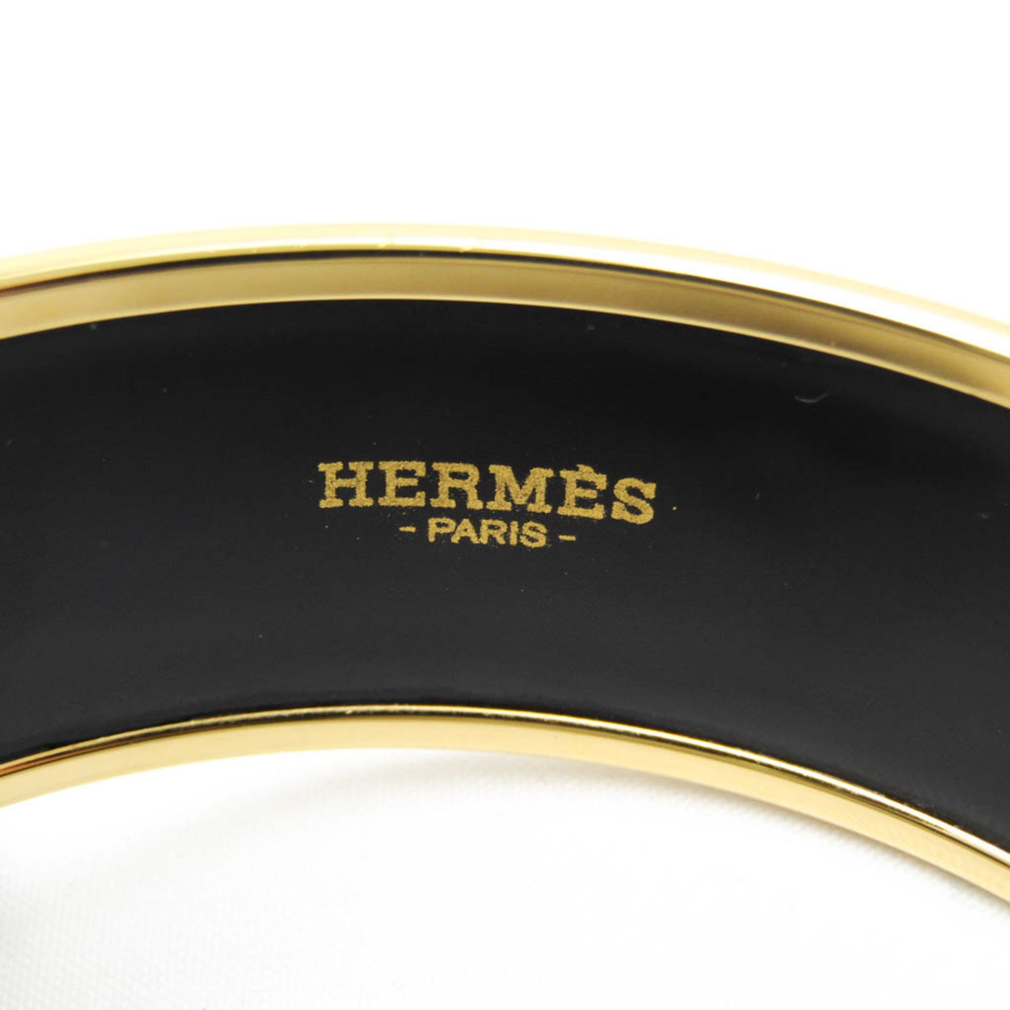 エルメス(Hermes) エマイユ 七宝焼き / エナメル,メタル 無し バングル ゴールド,ライトブルーグレー