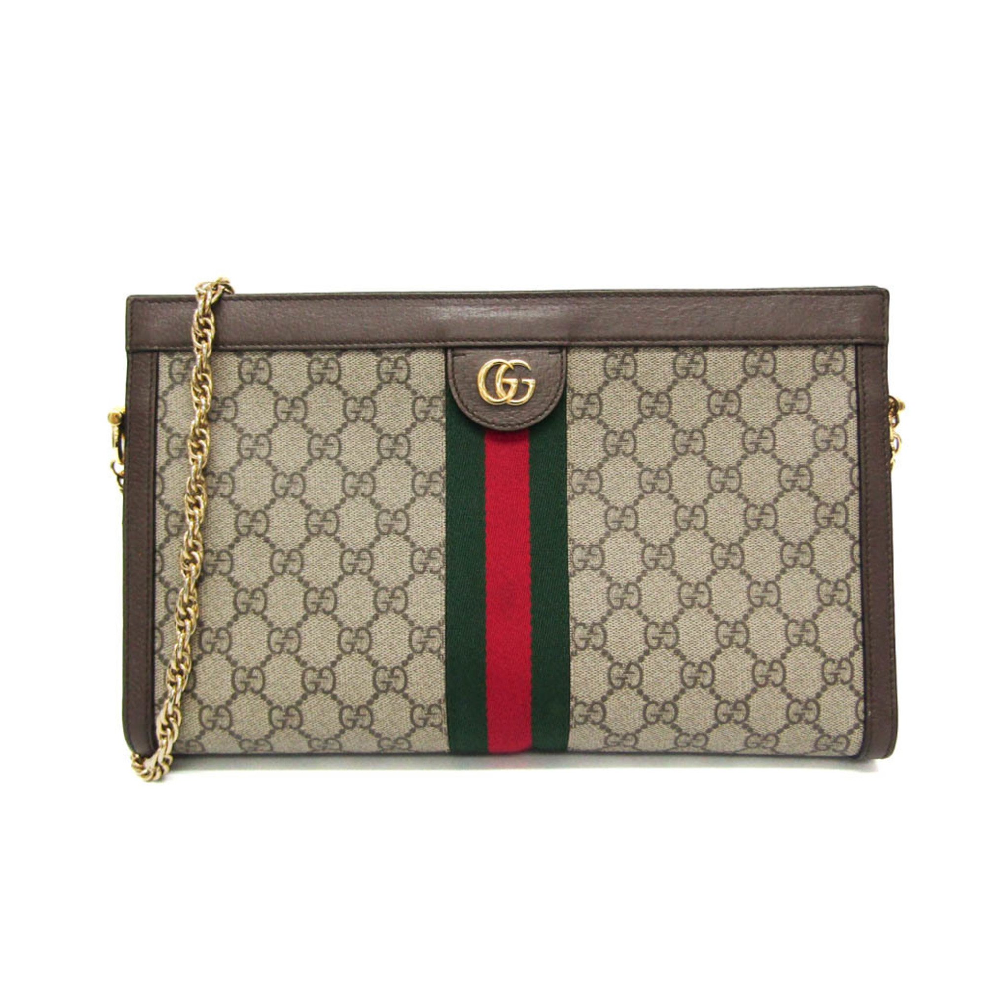 グッチ(Gucci) オフディア ミディアム GG 503876 レディース PVC,レザー ショルダーバッグ ブラウン