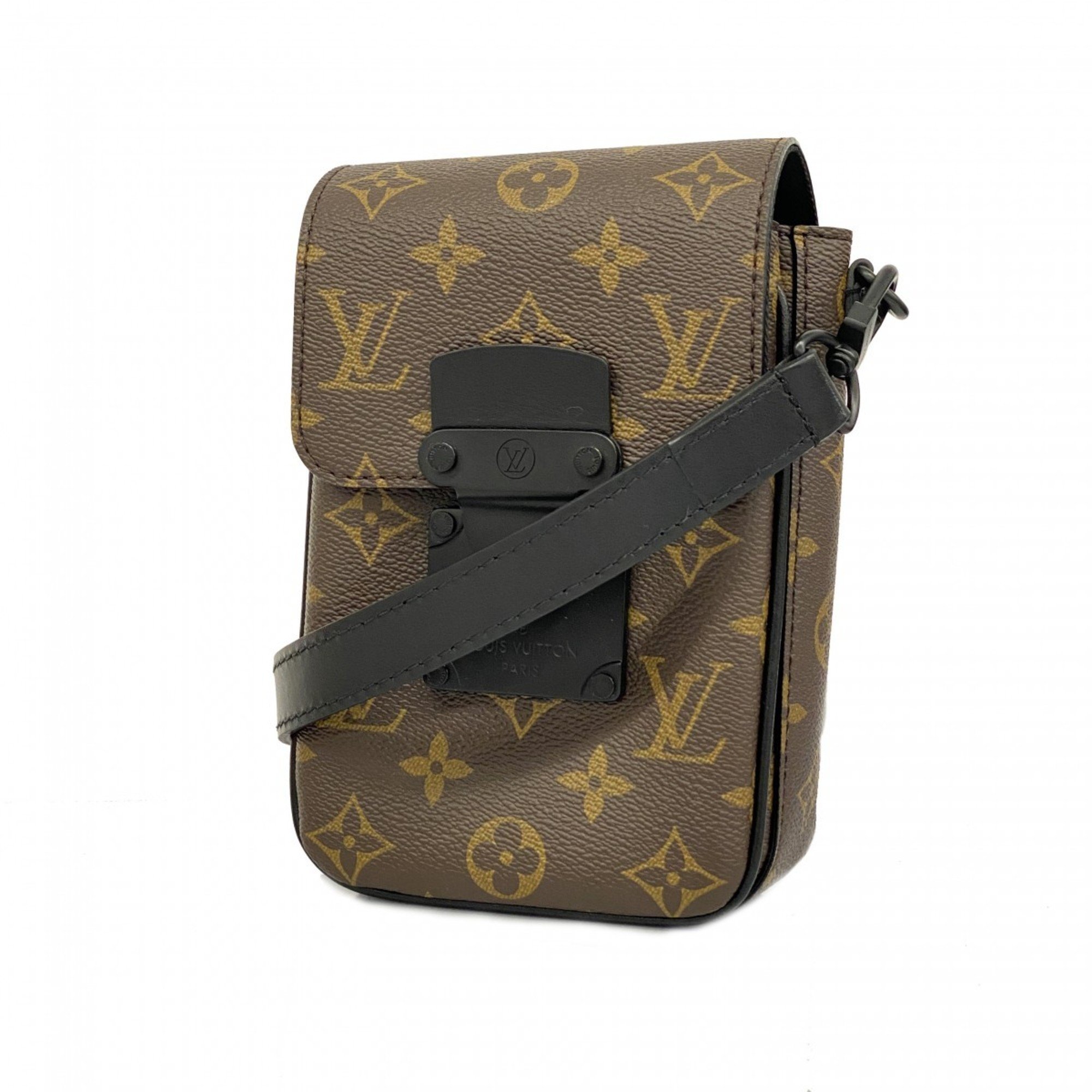 ルイ・ヴィトン(Louis Vuitton) ルイ・ヴィトン ショルダーバッグ モノグラム・マカサー Sロックヴェルティカル ウェアラブルウォレット M81522 ブラウン ノワールメンズ