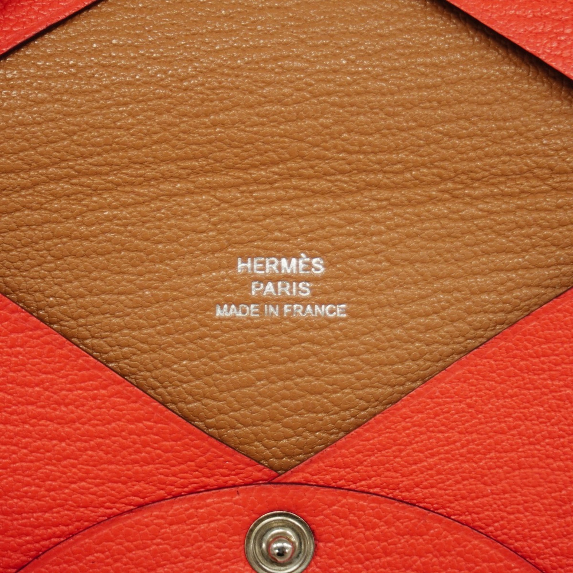 エルメス(Hermes) エルメス 名刺入れ・カードケース カルヴィヴェルソ シェーブル ローズテキサス ケブラコ  Y刻印レディース