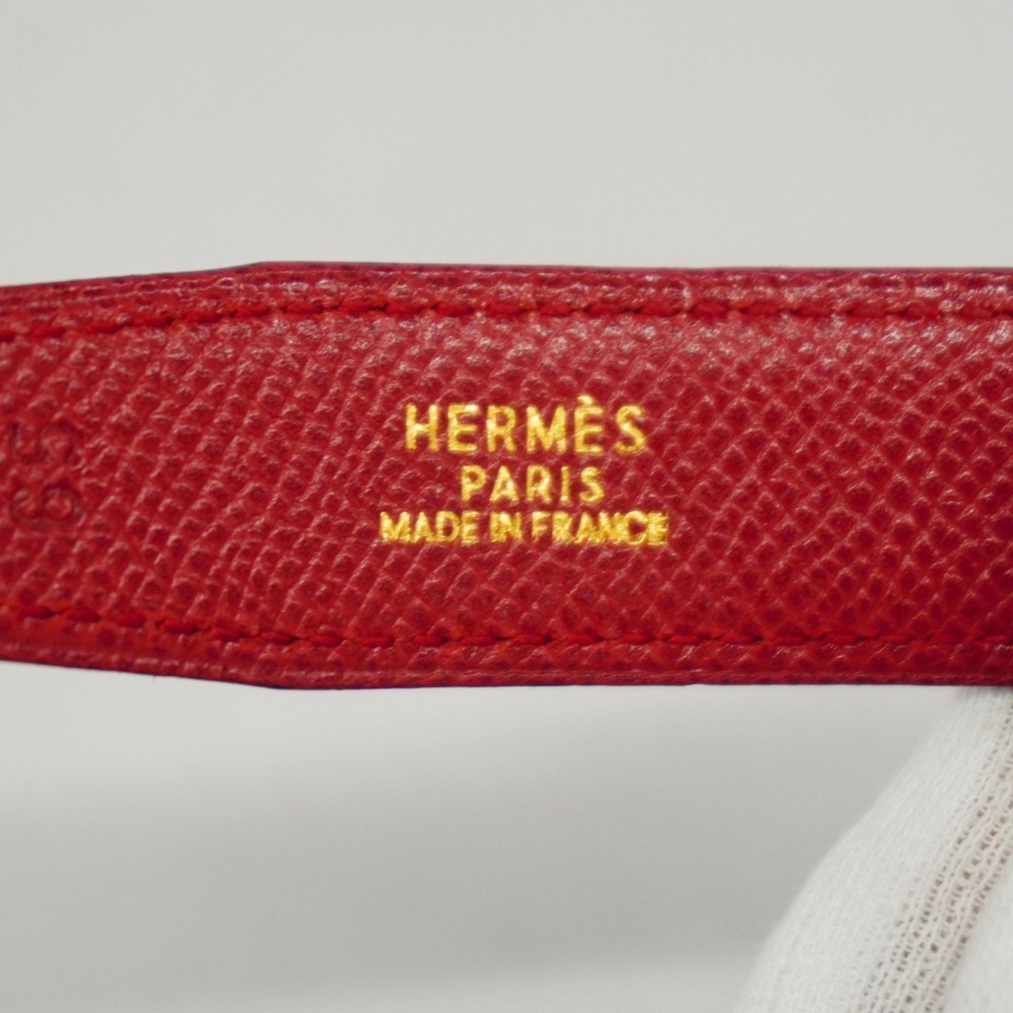 エルメス(Hermes) エルメス ベルト クシュベル エコンスタンスベルト ボックスカーフ ボックスカーフ ブラック レッド  □A刻印レディース