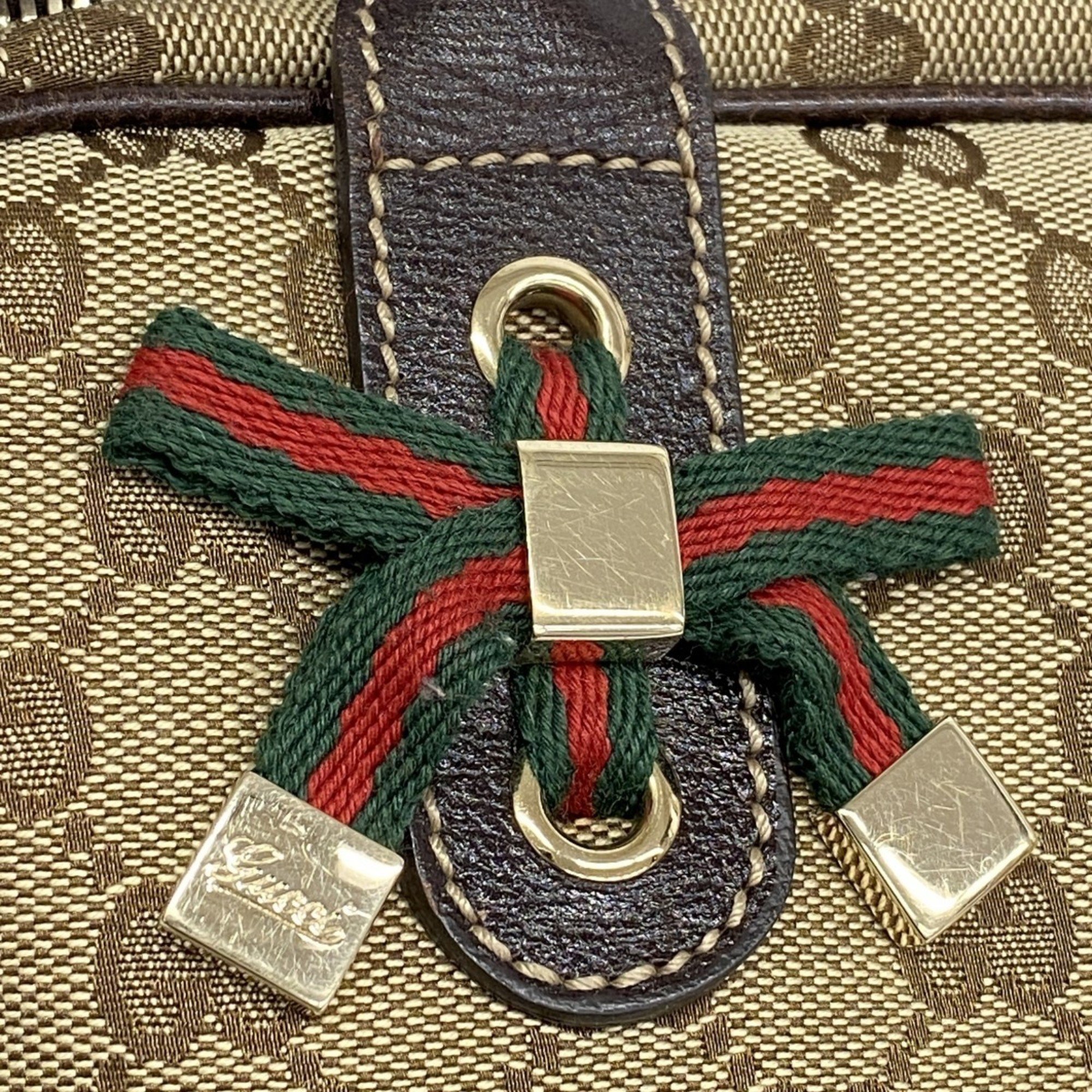 グッチ(Gucci) グッチ ハンドバッグ GGキャンバス シェリーライン 161720 キャンバス ブラウン シャンパンレディース