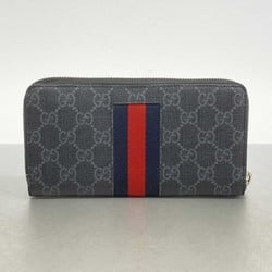 グッチ(Gucci) グッチ 長財布 GGキャンバス シェリーライン 408831  ブラック レッド ネイビー メンズ