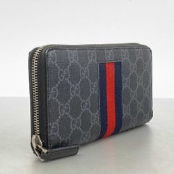 グッチ(Gucci) グッチ 長財布 GGキャンバス シェリーライン 408831  ブラック レッド ネイビー メンズ