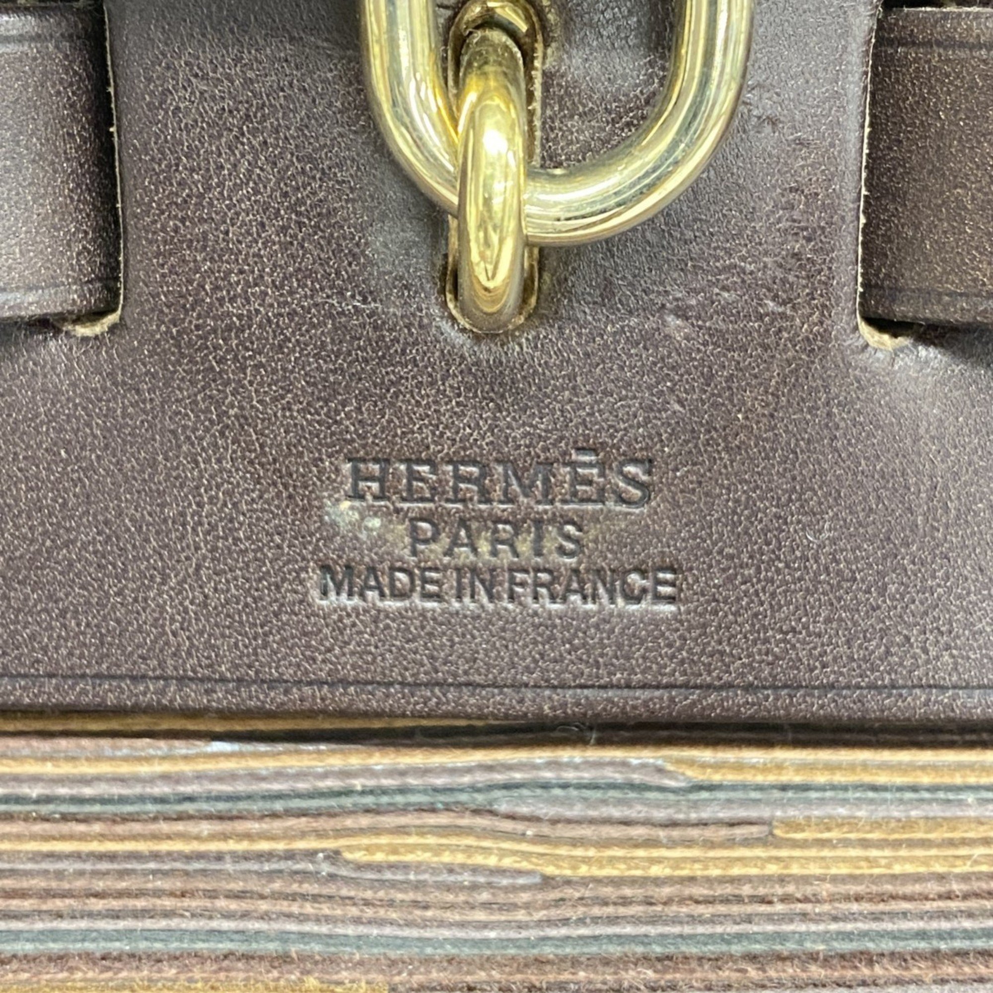 エルメス(Hermes) エルメス ハンドバッグ エールバッグPM ヴィブラート ブラウン  □G刻印レディース